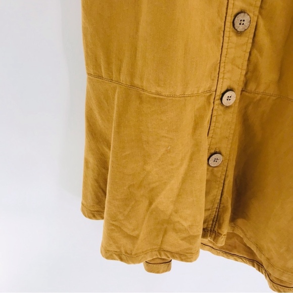 OAT New York Sleeveless Button Front Midi Dress Mustard Size XL - Picture 7 of 9